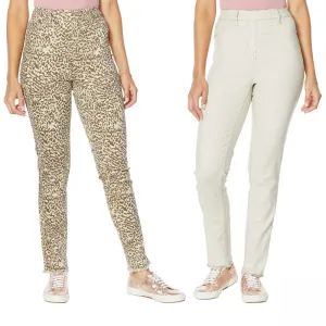 DG2 by Diane Gilman Women's Plus Size Reversible Pull On Skinny Jeans