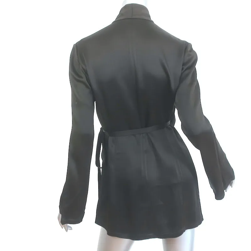 Donna Karan Wrap Jacket Dark Brown Satin Size US 4
