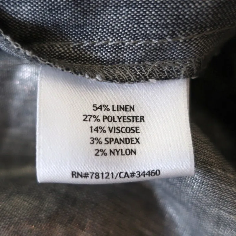 Eileen Fisher Lantern Skirt Silver Metallic Linen-Blend Size PM NEW