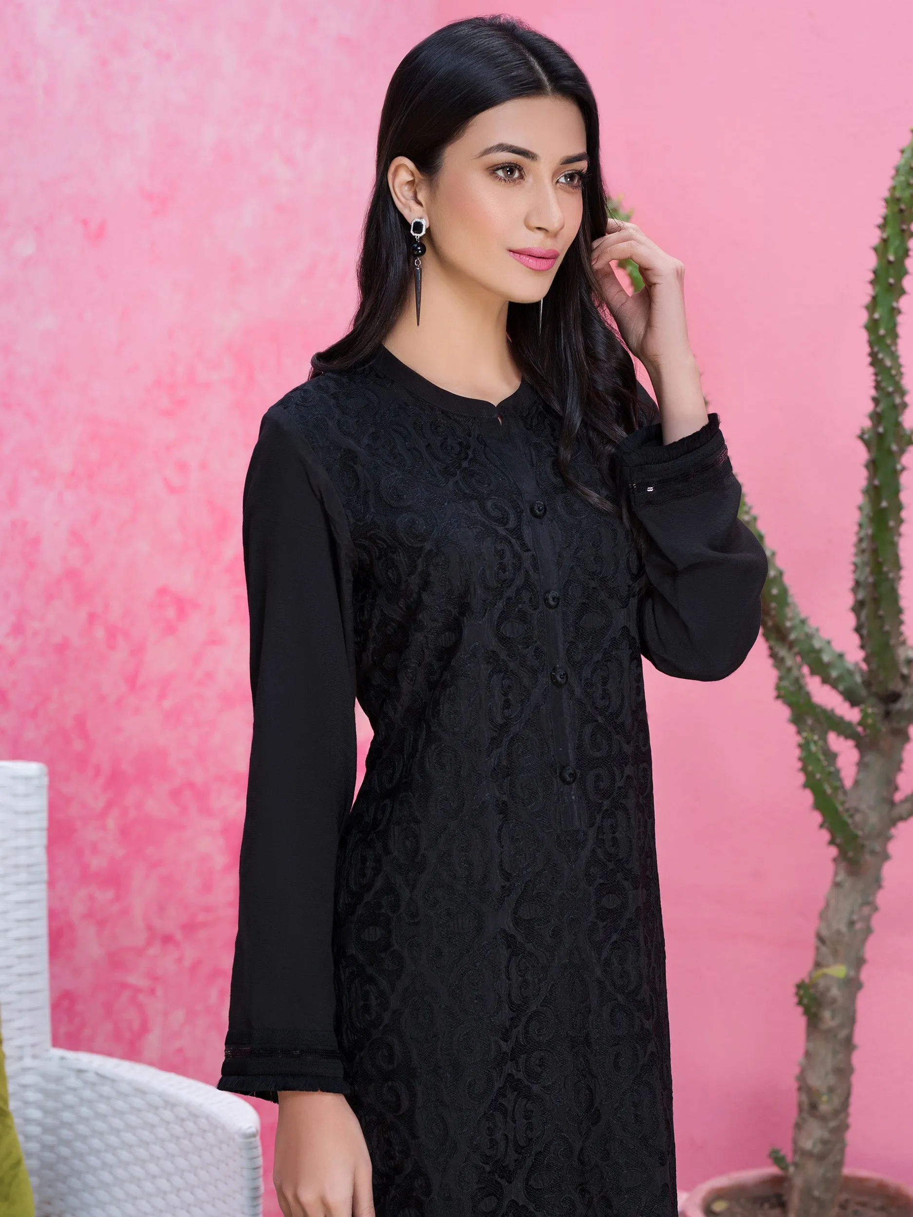 Embroidered Raw Silk Shirt | Lime Light Women Eid Collection 2023