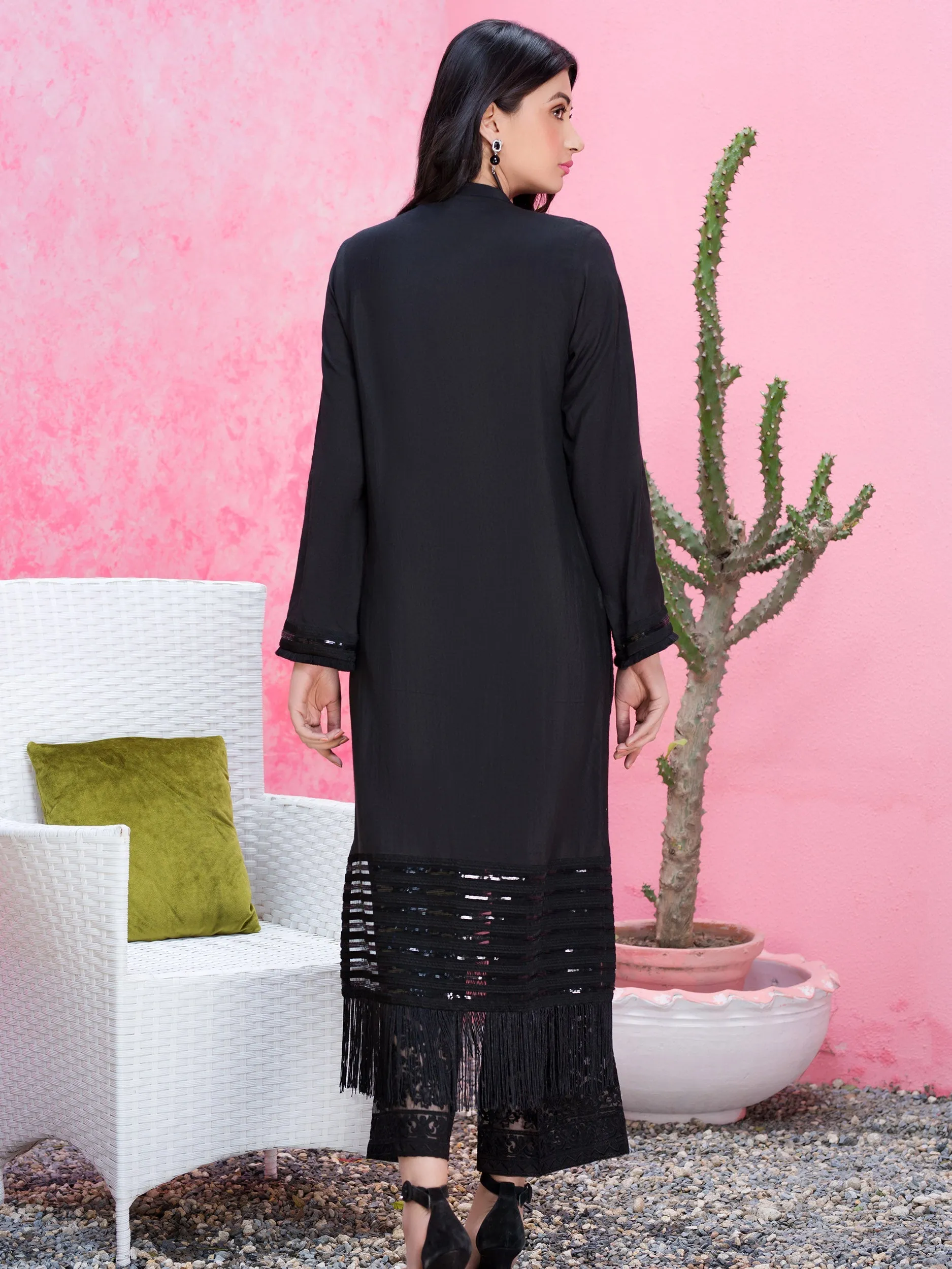 Embroidered Raw Silk Shirt | Lime Light Women Eid Collection 2023