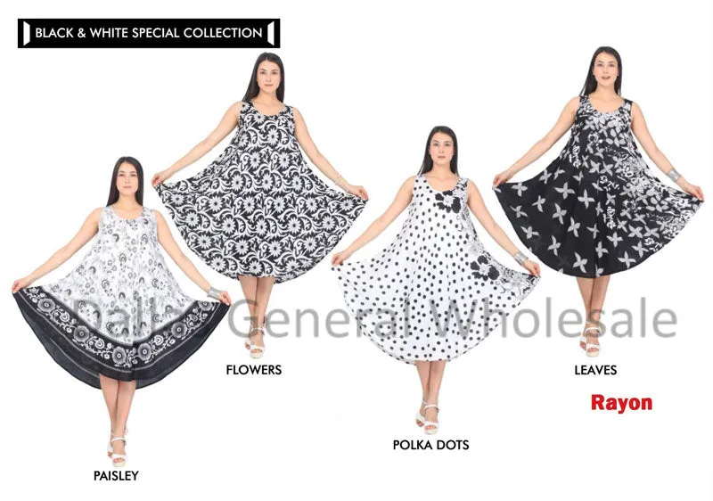 Fashion Rayon Tie Dye Dresses In Bulk - Assorted