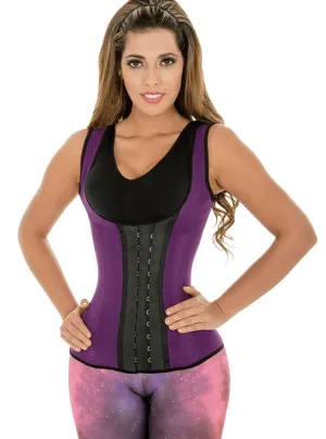 Final Sale Clearance Fiorella Sports Cincher Latex Vest Waist Trainer Corset Purple