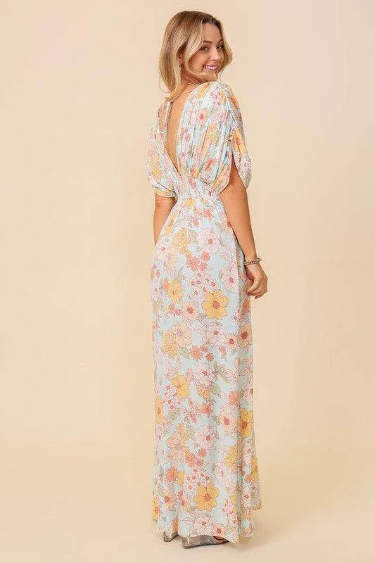 Floral Print Brunch Spring Summer Maxi Sundress