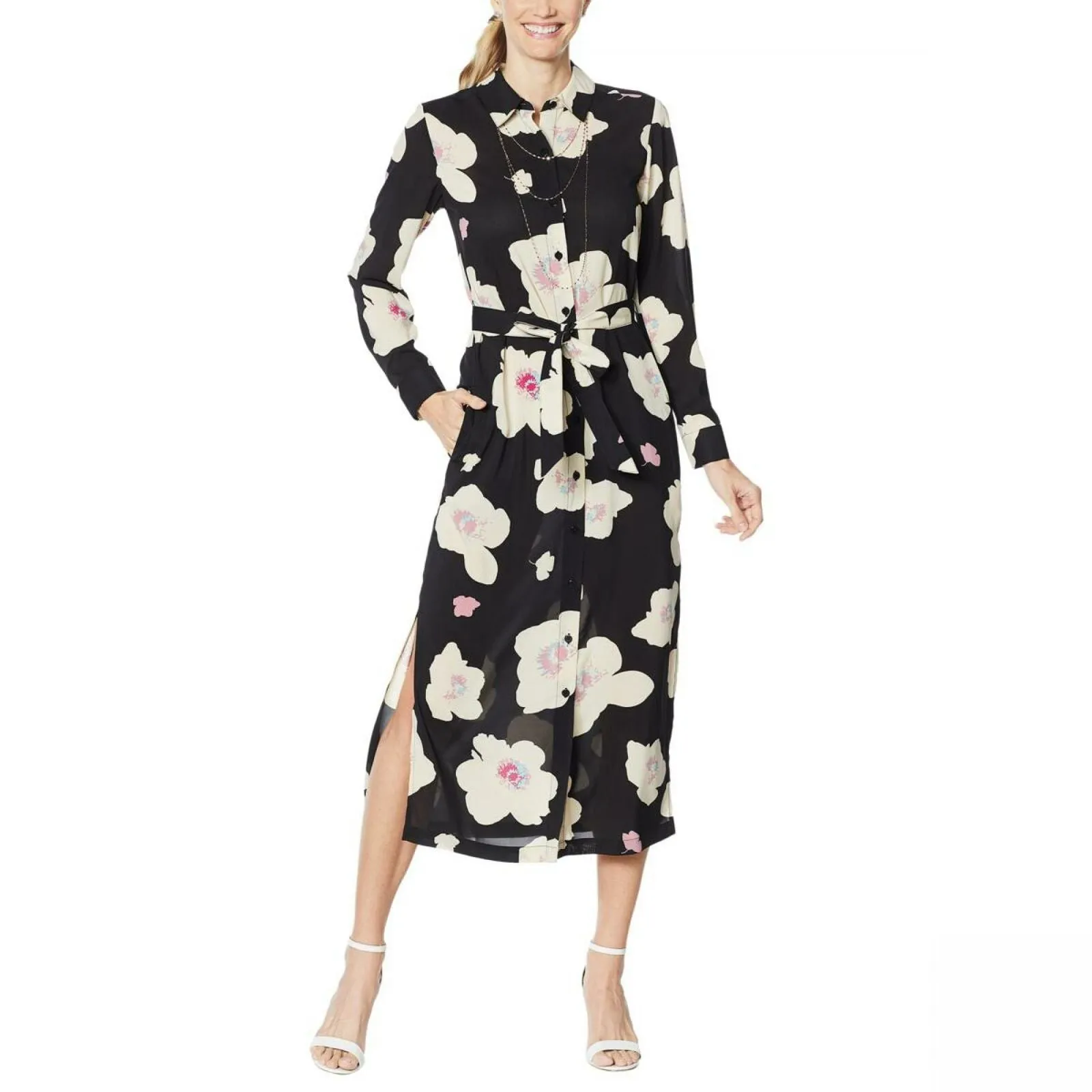 G by Giuliana Women's Button-Down Duster Shirt Dress