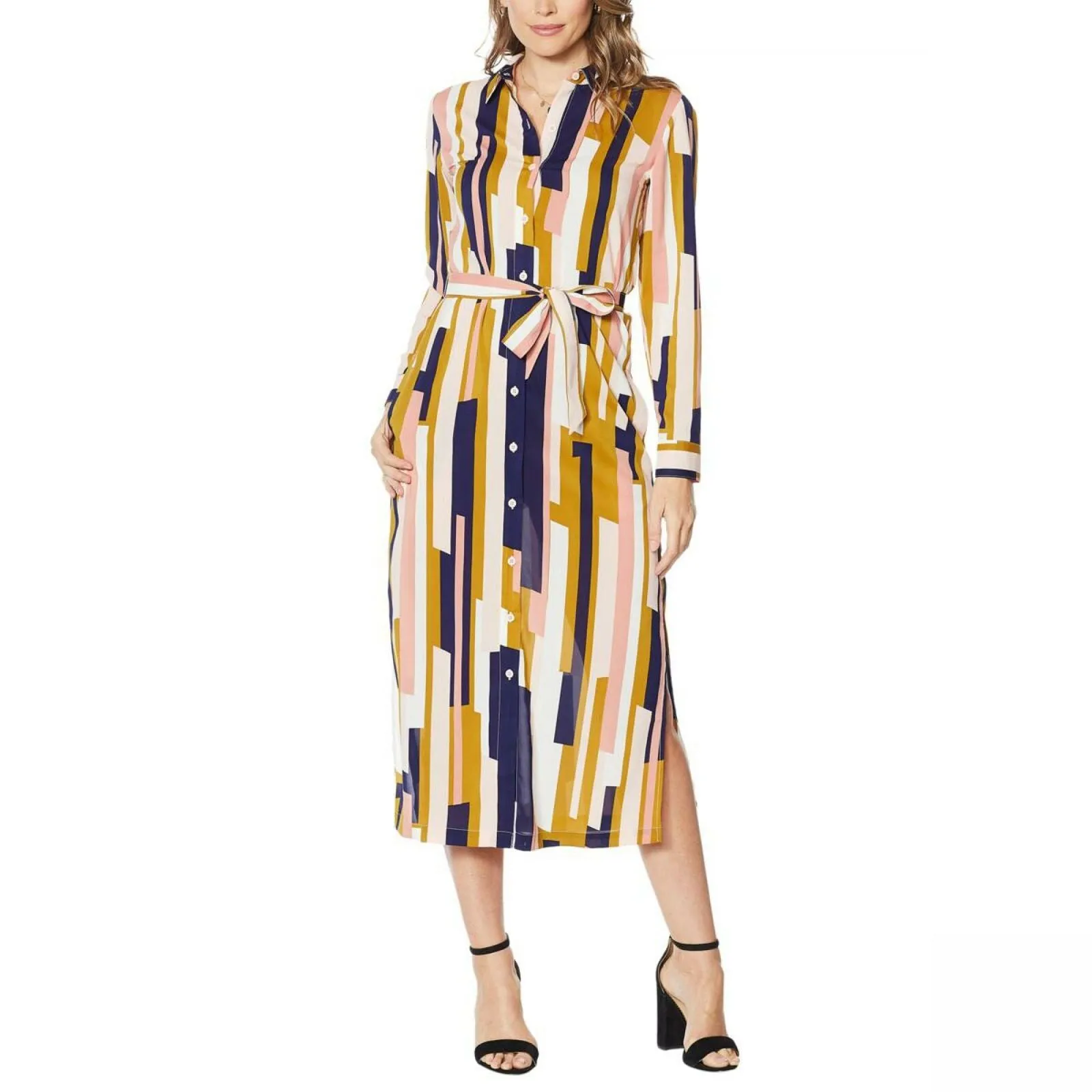 G by Giuliana Women's Button-Down Duster Shirt Dress