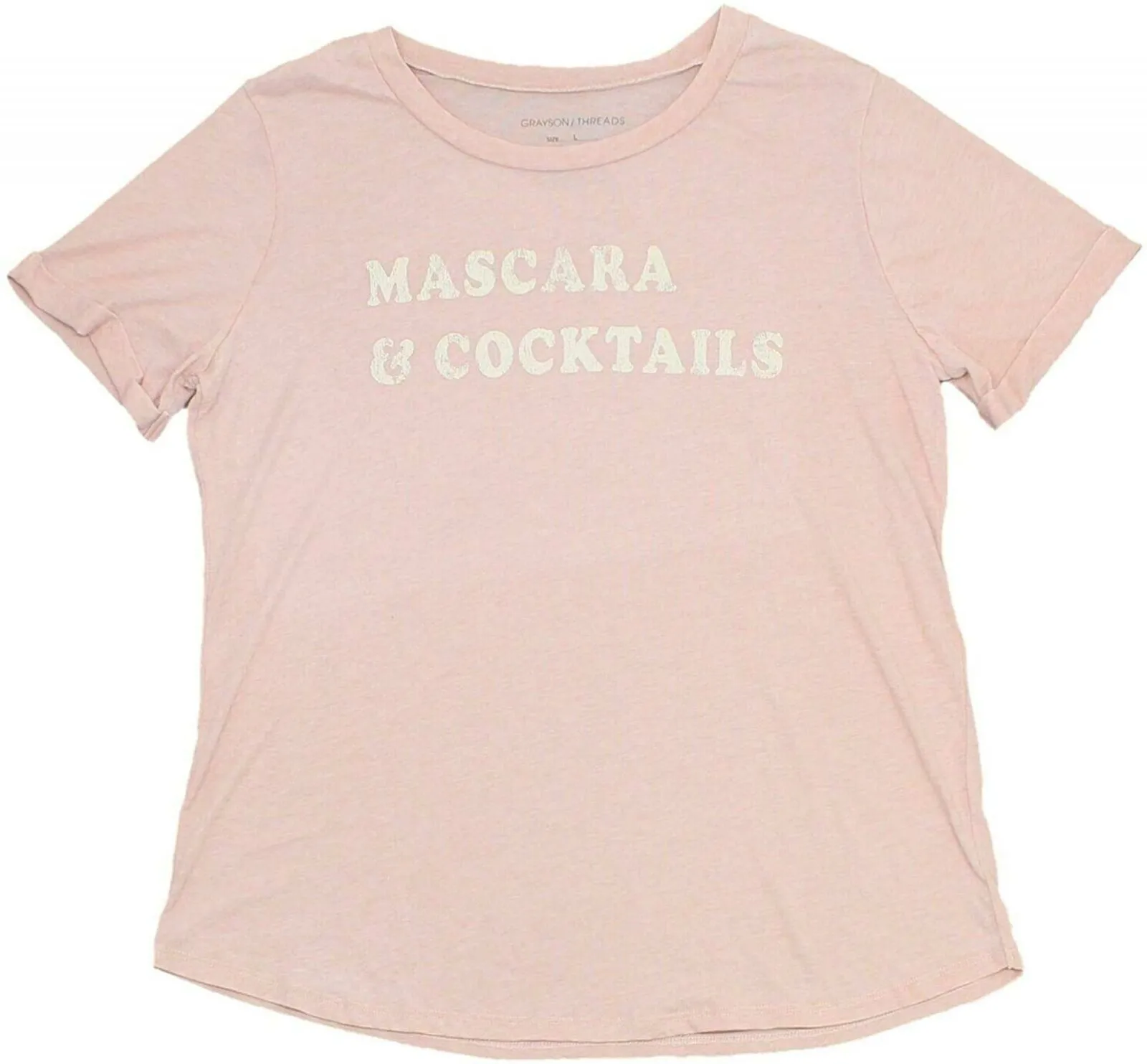 Grayson Threads Women's Mascara and Cocktails Graphic T-Shirt