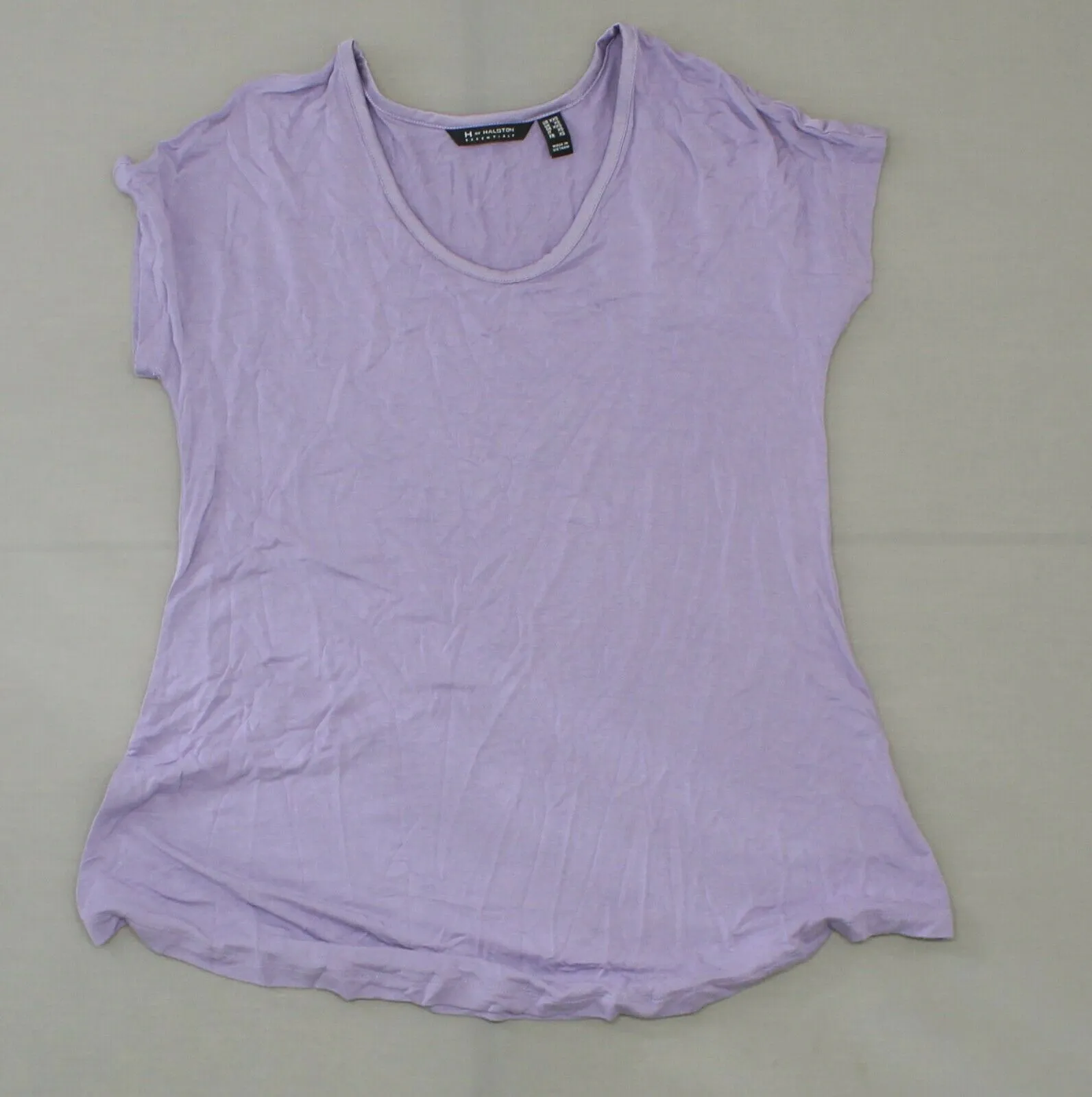H by Halston Essentials Women's U-Neck Extended Shoulder Top Hyacinth XXS