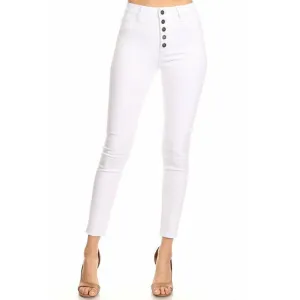 High Rise Skinny Jeans - White