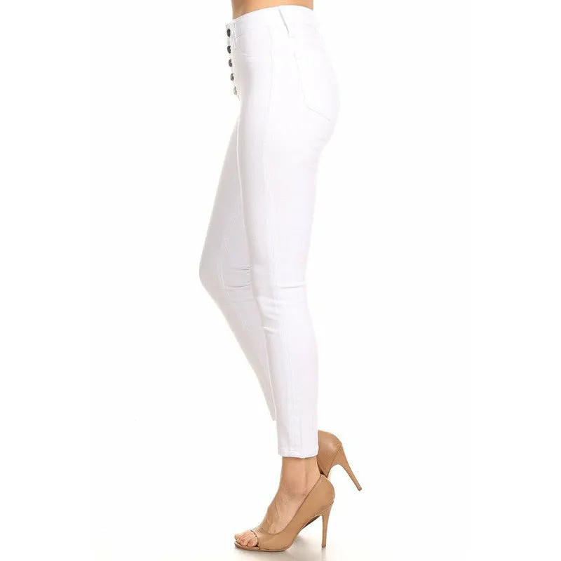 High Rise Skinny Jeans - White
