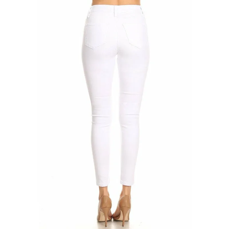 High Rise Skinny Jeans - White