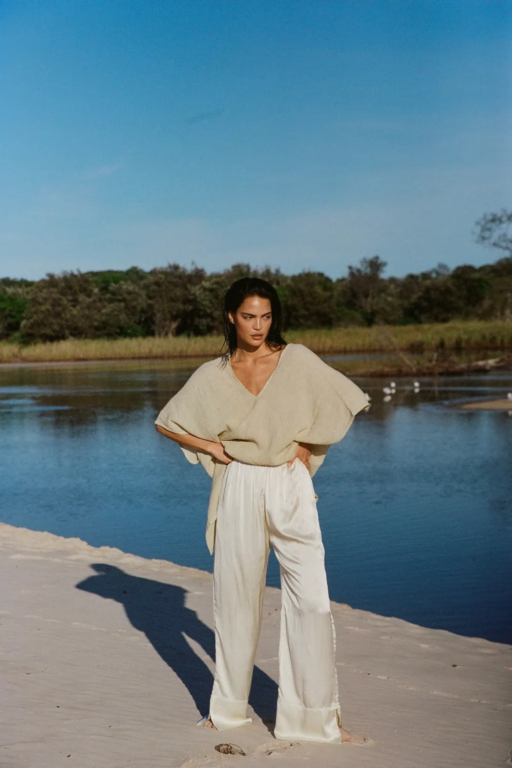Ida Silk Pant Birch