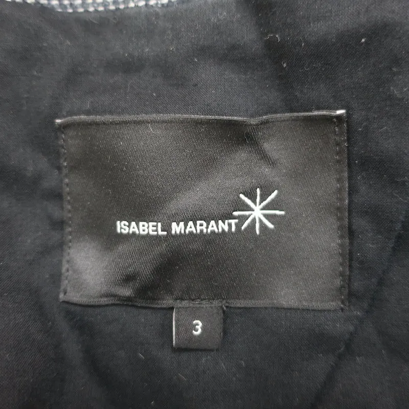Isabel Marant Crystal-Embellished Jacket Flana Navy Striped Linen Size 3