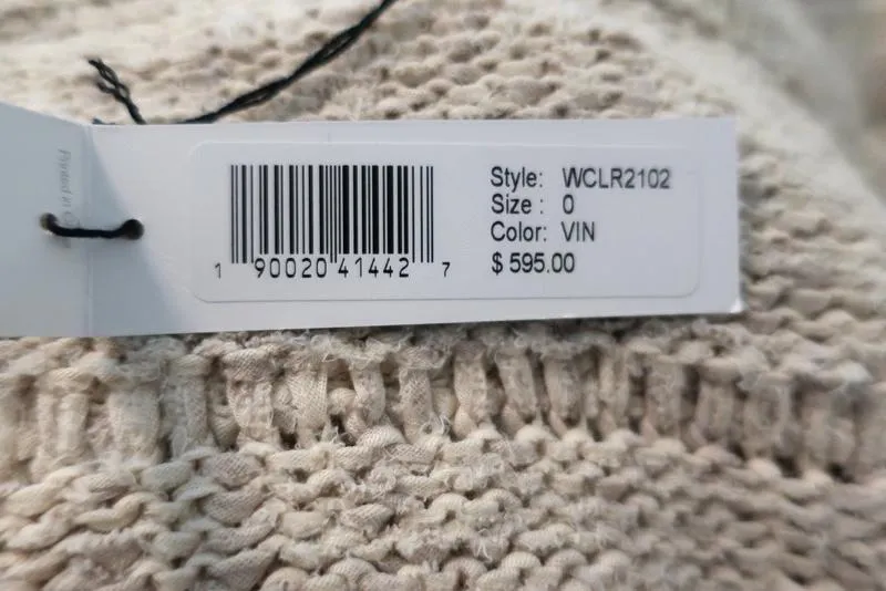 James Perse Beach Cardigan Ivory Cotton-Linen Size 0 Open Front Sweater NEW