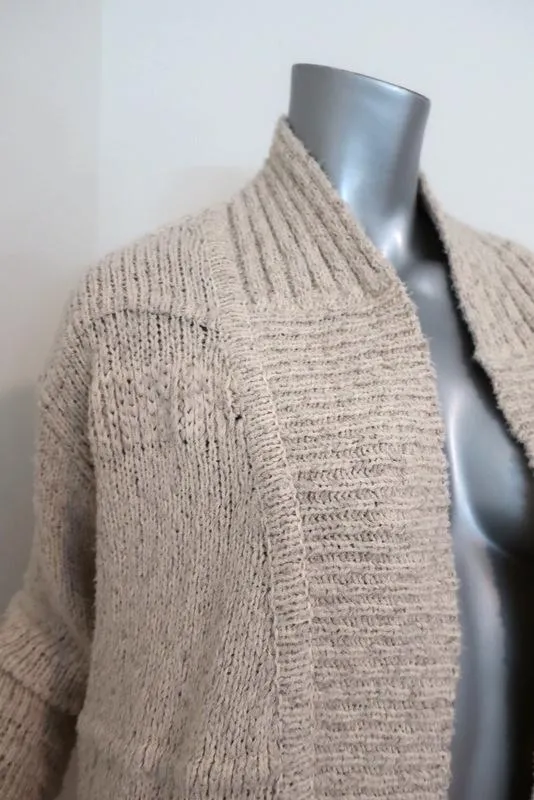 James Perse Beach Cardigan Ivory Cotton-Linen Size 0 Open Front Sweater NEW