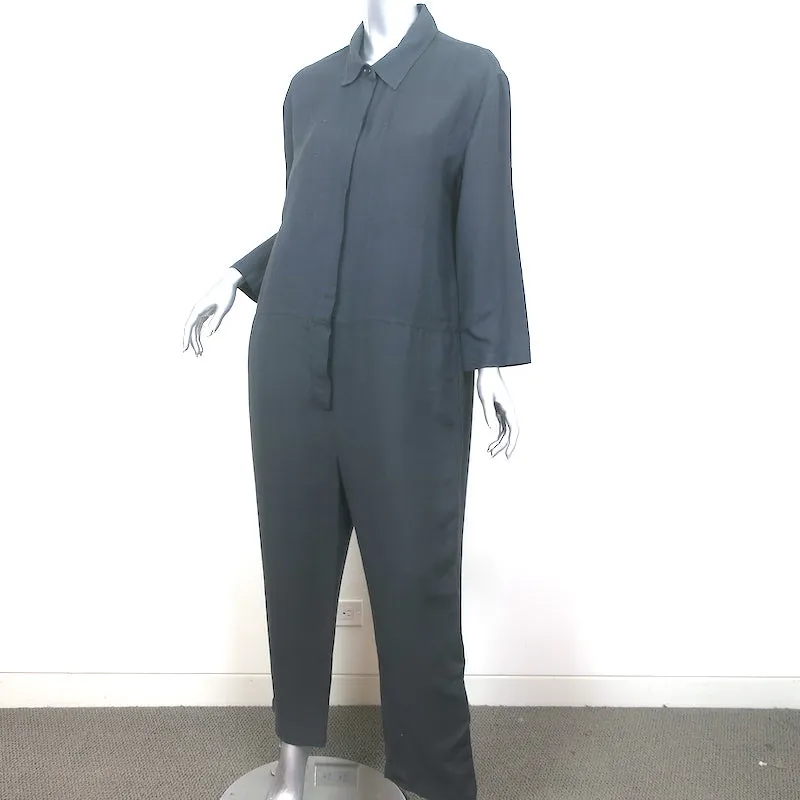 James Perse Jumpsuit Gray Viscose-Linen Size 3