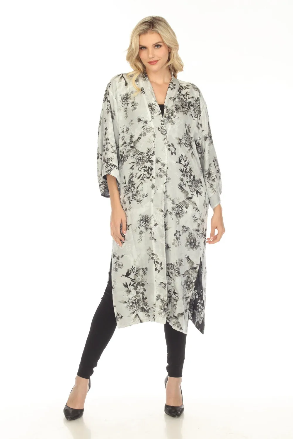 Johnny Was Dreamer Jules Reversible Silk Floral Long Kimono Boho Chic R40623
