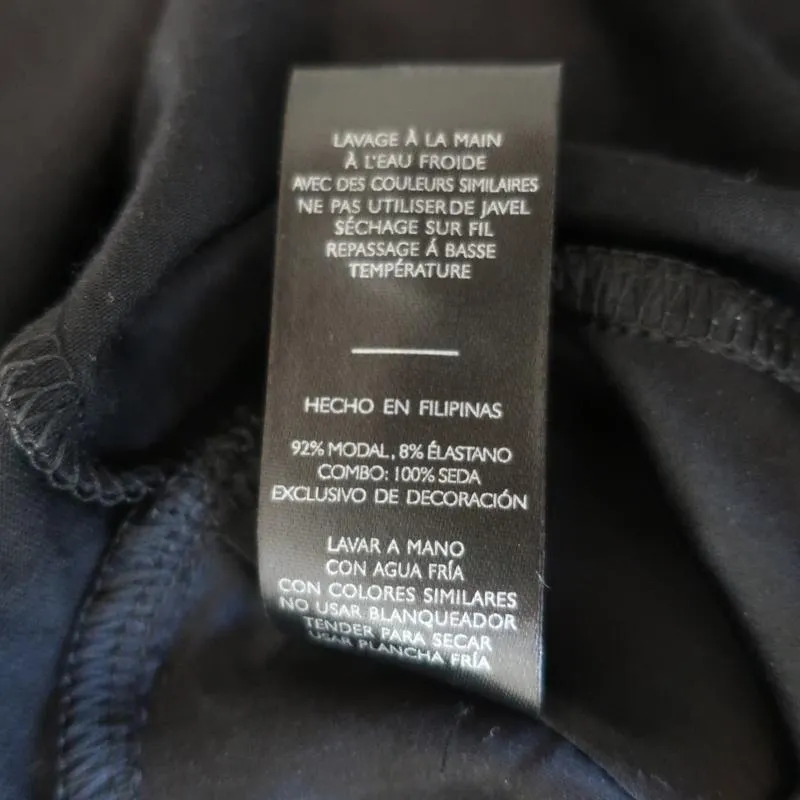 Josie Natori Jersey Essentials Cami Black Silk & Modal Size Small Tank Top