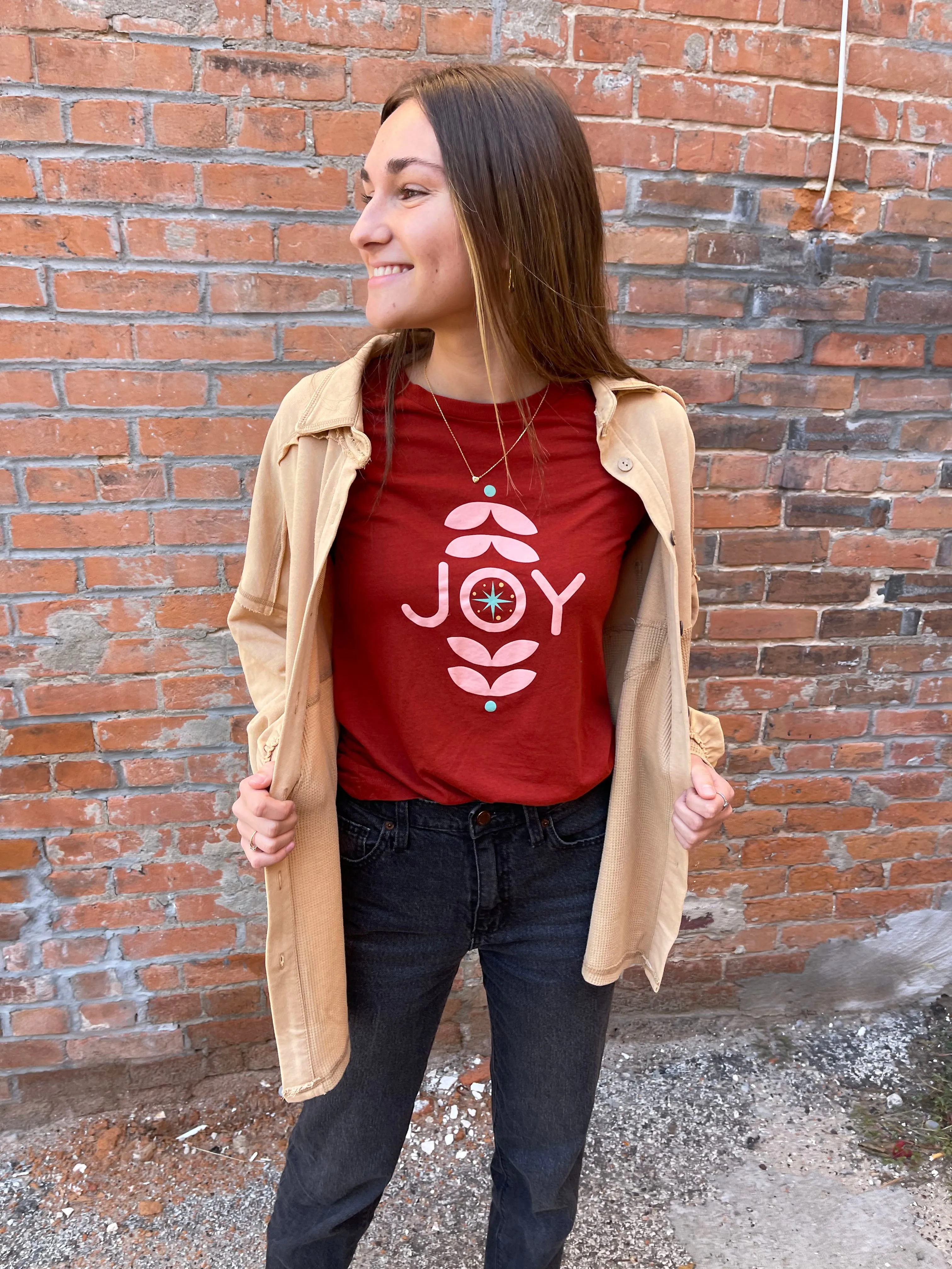 Joy Tee in Brick Triblend