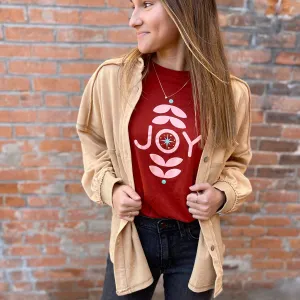 Joy Tee in Brick Triblend