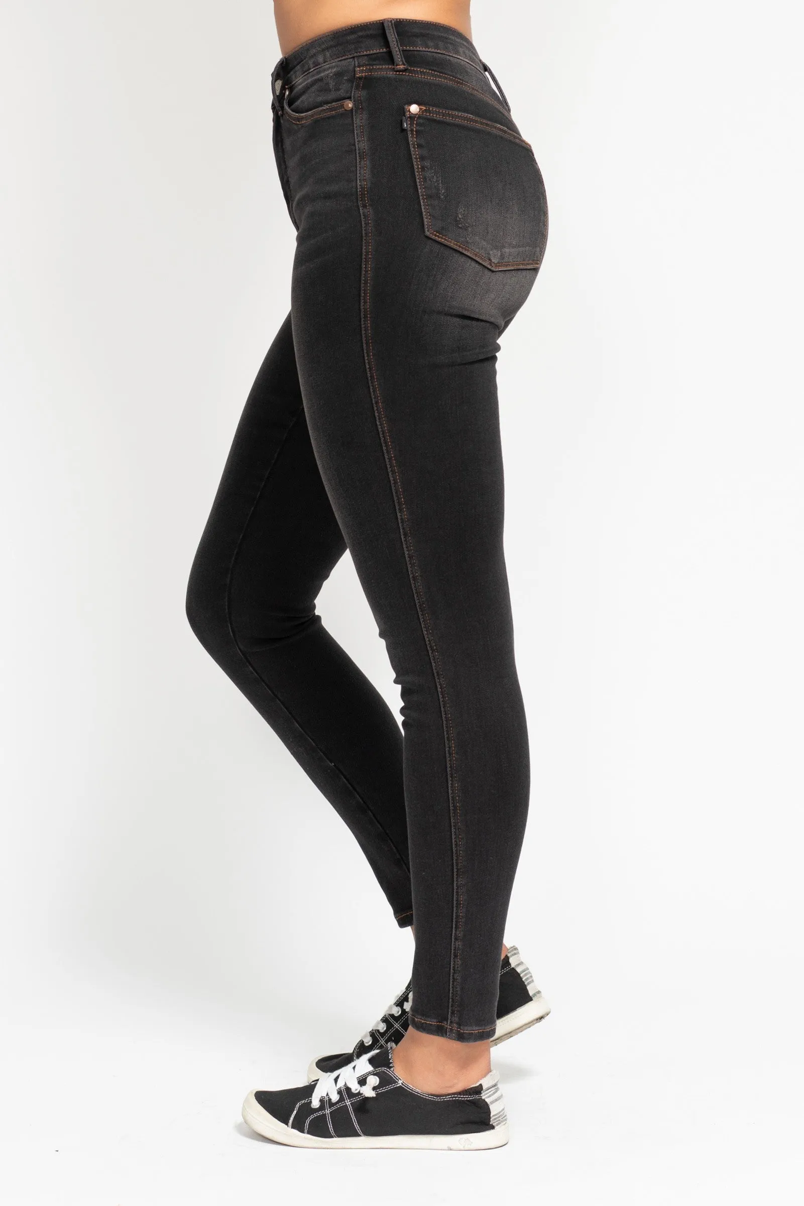 Judy Blue High Rise Tummy Control Black Wash Skinny Jeans