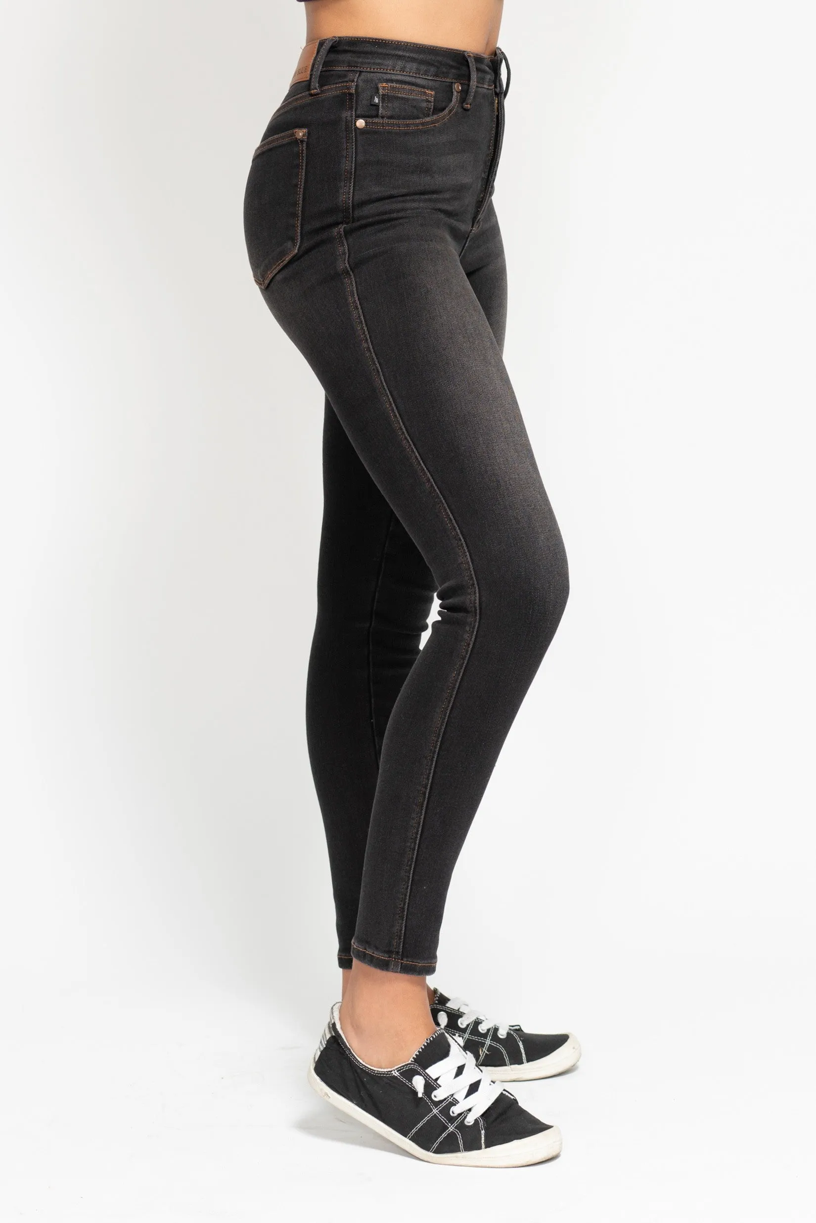 Judy Blue High Rise Tummy Control Black Wash Skinny Jeans