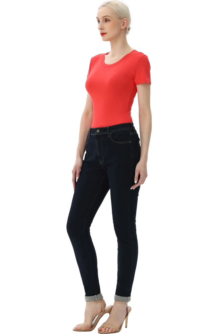 Kimi   Kai Women's Round Neck Basic Bodysuit