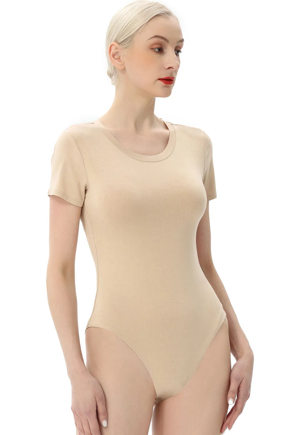 Kimi   Kai Women's Round Neck Basic Bodysuit