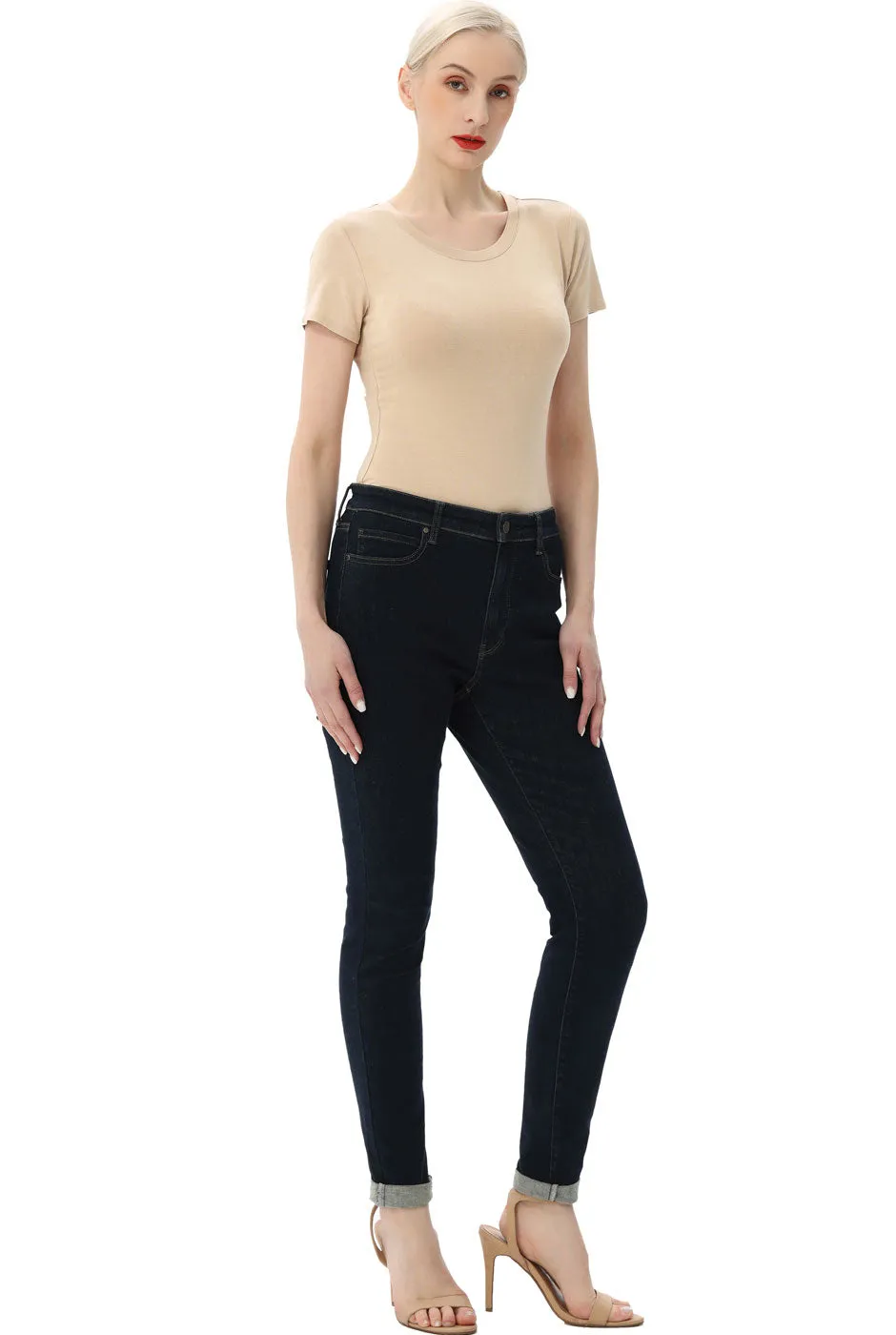 Kimi   Kai Women's Round Neck Basic Bodysuit