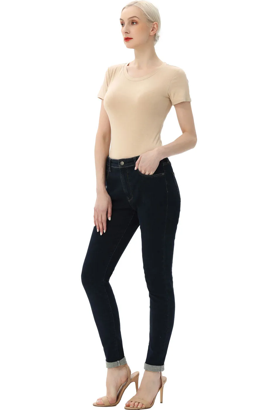 Kimi   Kai Women's Round Neck Basic Bodysuit