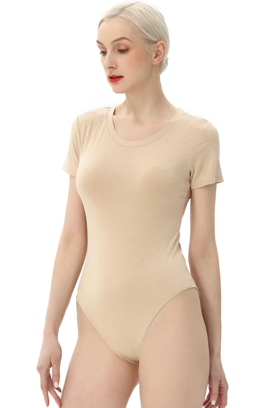 Kimi   Kai Women's Round Neck Basic Bodysuit