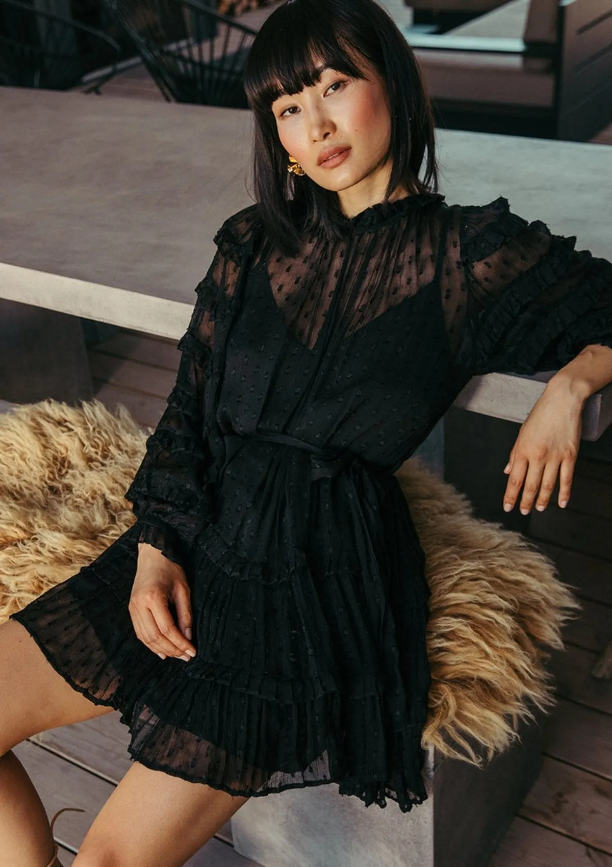 Lacey Mini Dress | Black