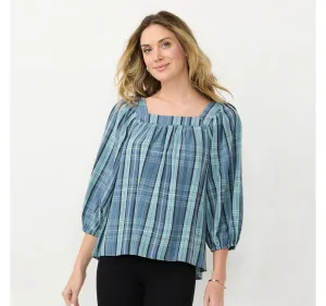 Lc Lauren Conrad Women's Squareneck Peasant Top WL23W047RR