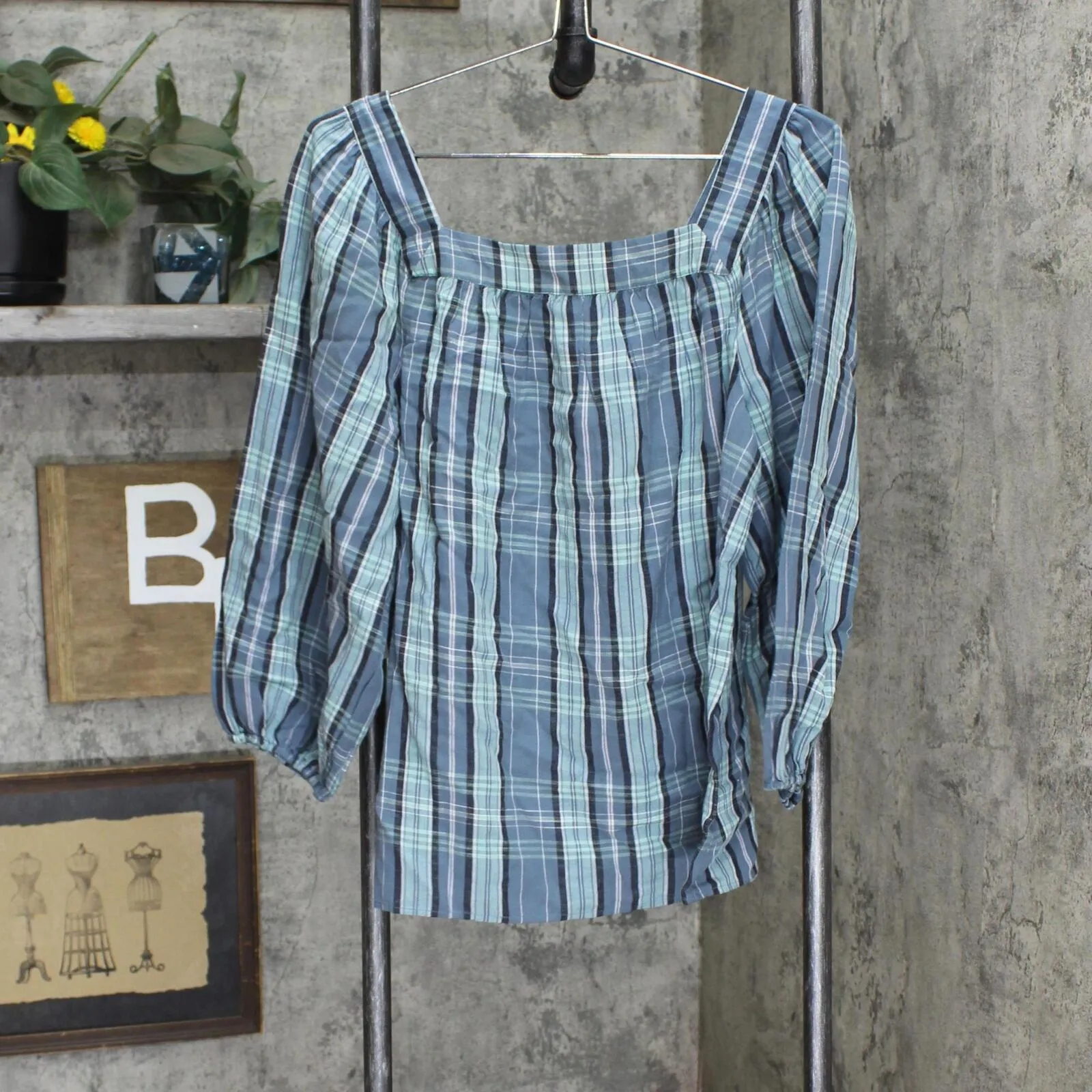 Lc Lauren Conrad Women's Squareneck Peasant Top WL23W047RR