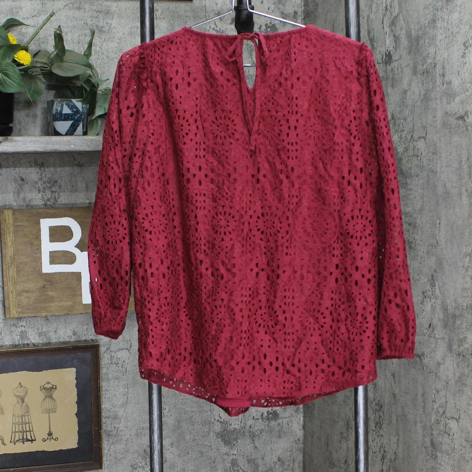 Lc Lauren Conrad Women's Tie-Front Peasant Top WL24W031RN1
