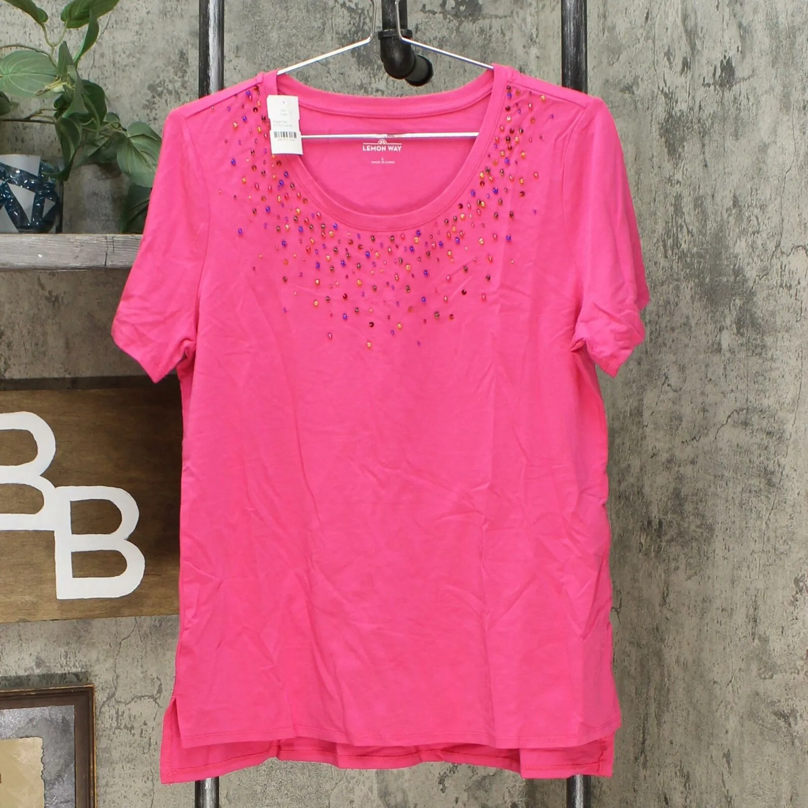 Lemon Way Women's Beaded Short-Sleeve T-Shirt