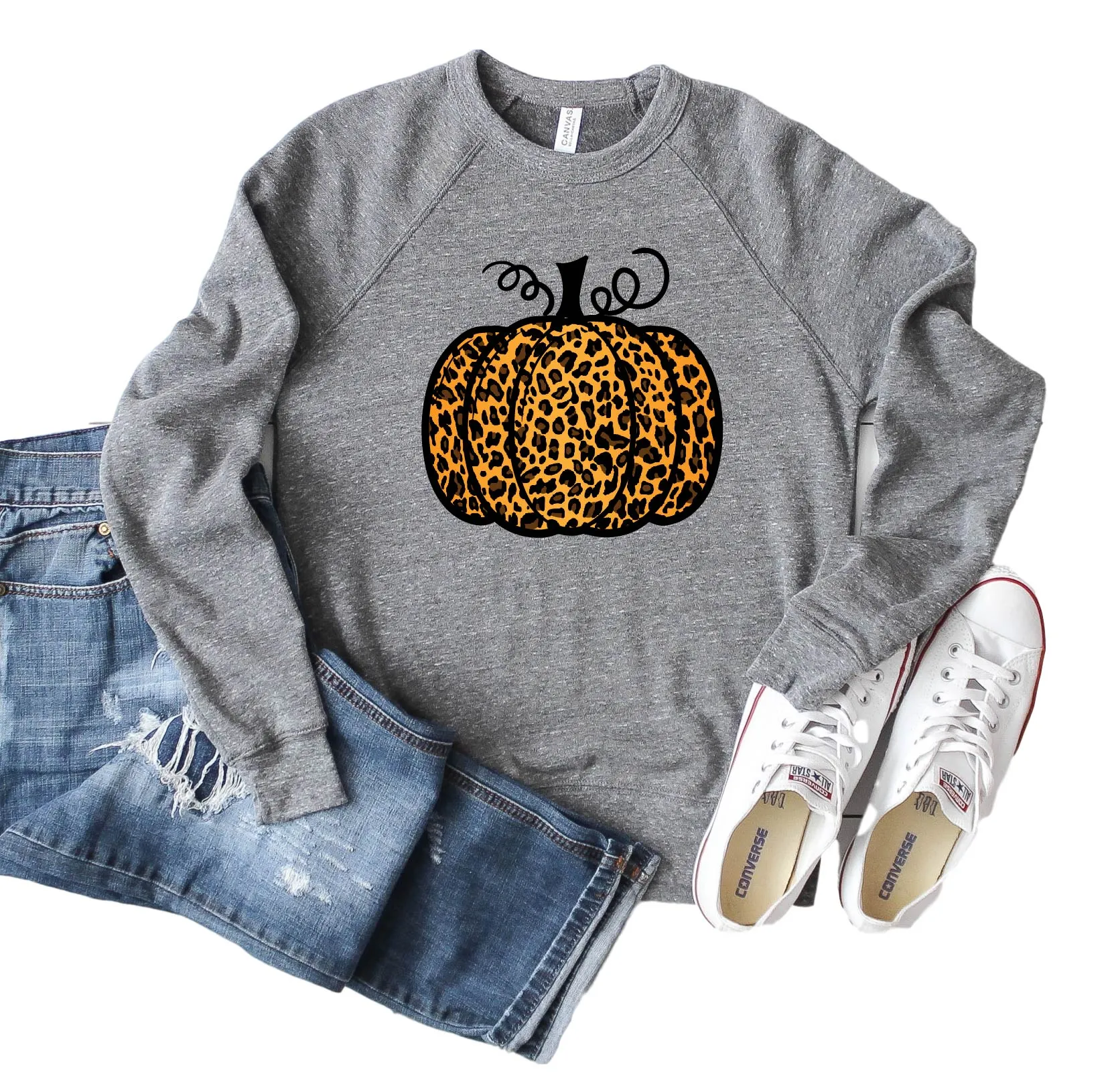 Leopard Pumpkin Sweatshirt | Unisex Sweatshirt