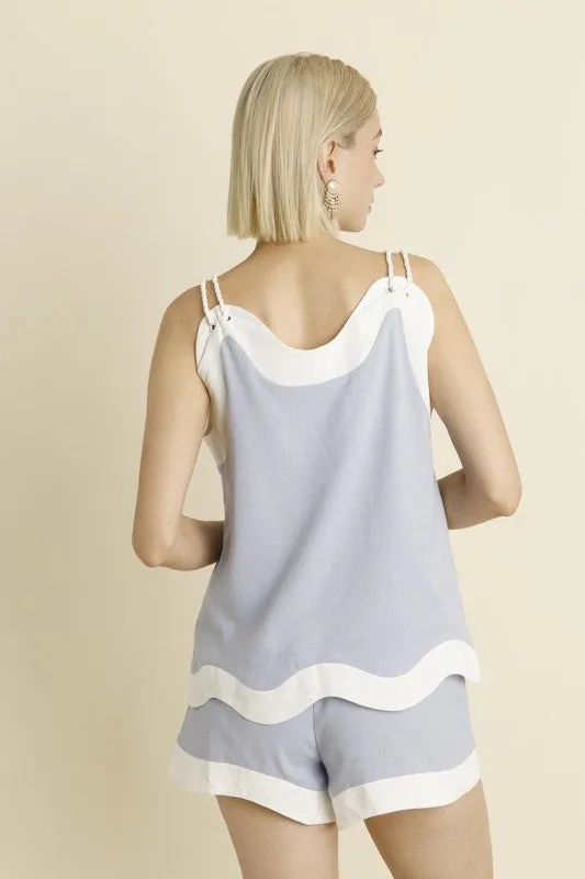 Linen Wave Hem Top