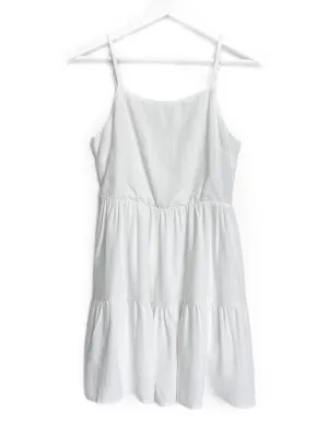Little Bipsy Women's Linen Tiered Dress - White
