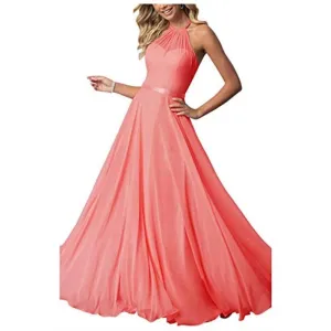 Long Chiffon Prom Bridesmaids Dresses Sling Party Gowns