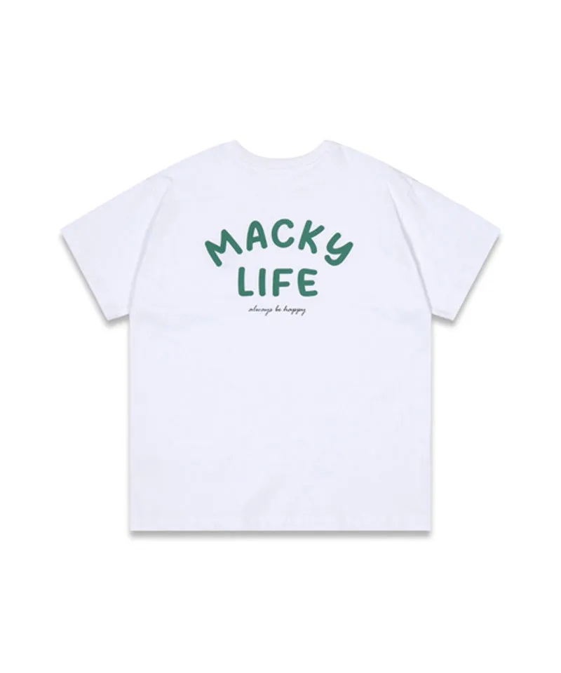 MACKY Golf: Life Patch T-Shirt - White-Green