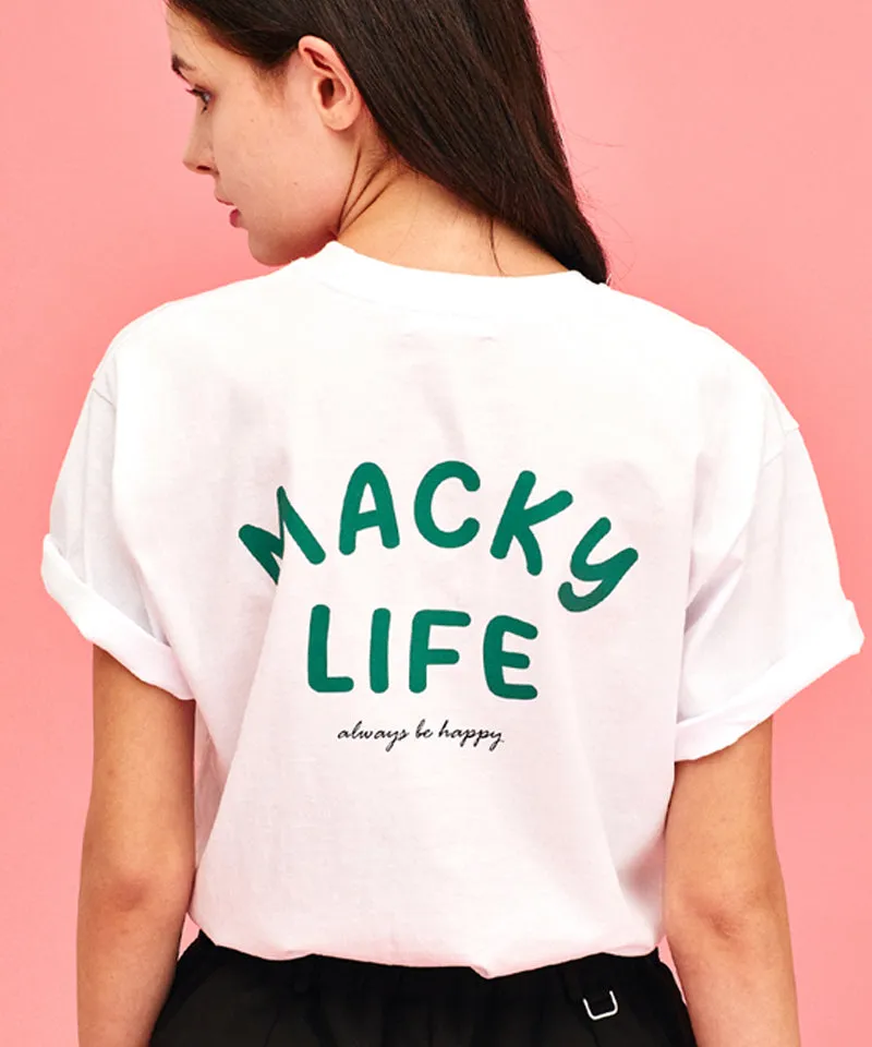 MACKY Golf: Life Patch T-Shirt - White-Green