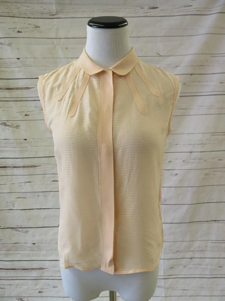 Marc Jacobs Women's Top: Pink Silk Blend Size 2, Pre-owned