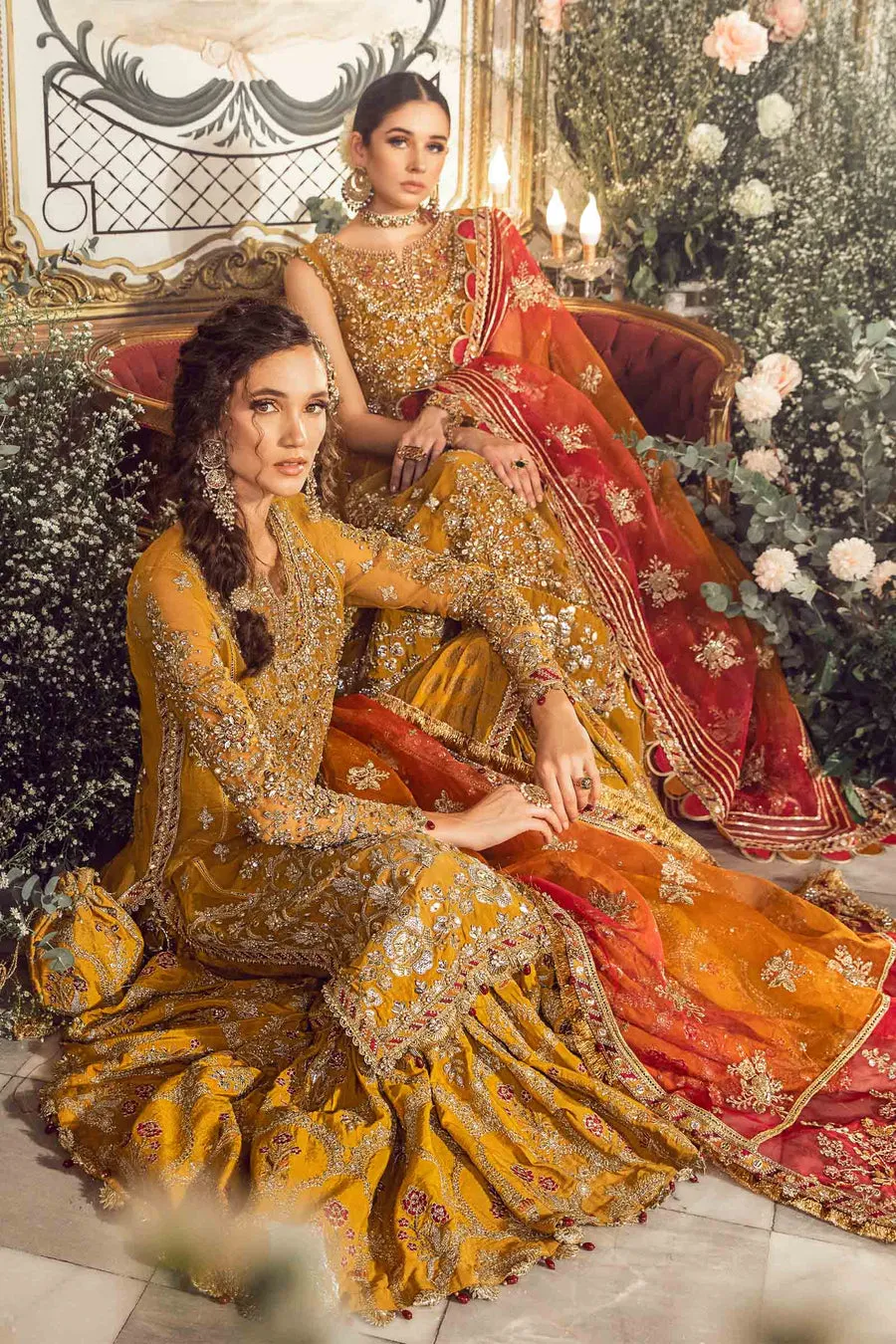 Maria B Mbroidered Collection '23 | Mustard BD-2707