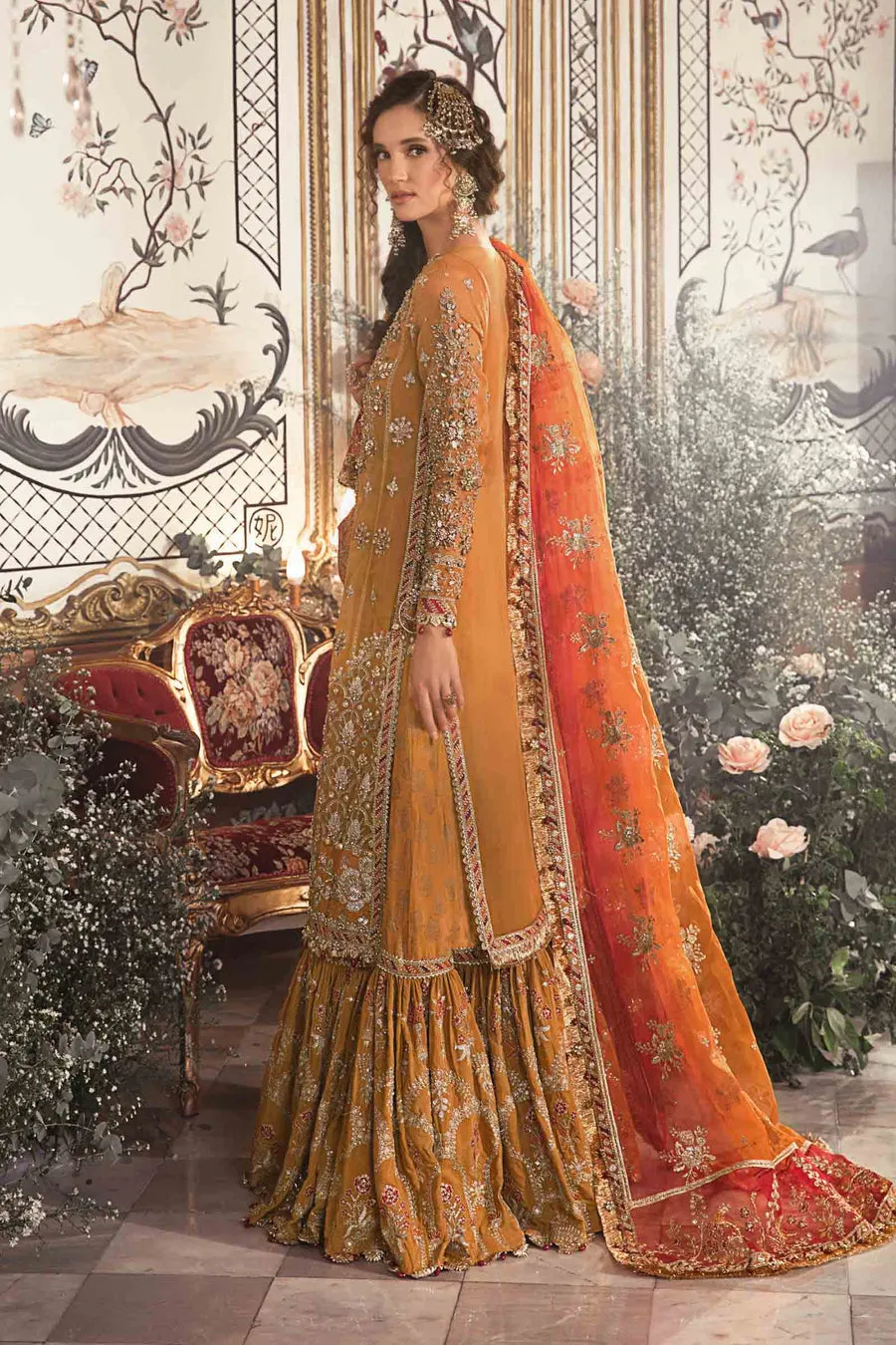 Maria B Mbroidered Collection '23 | Mustard BD-2707