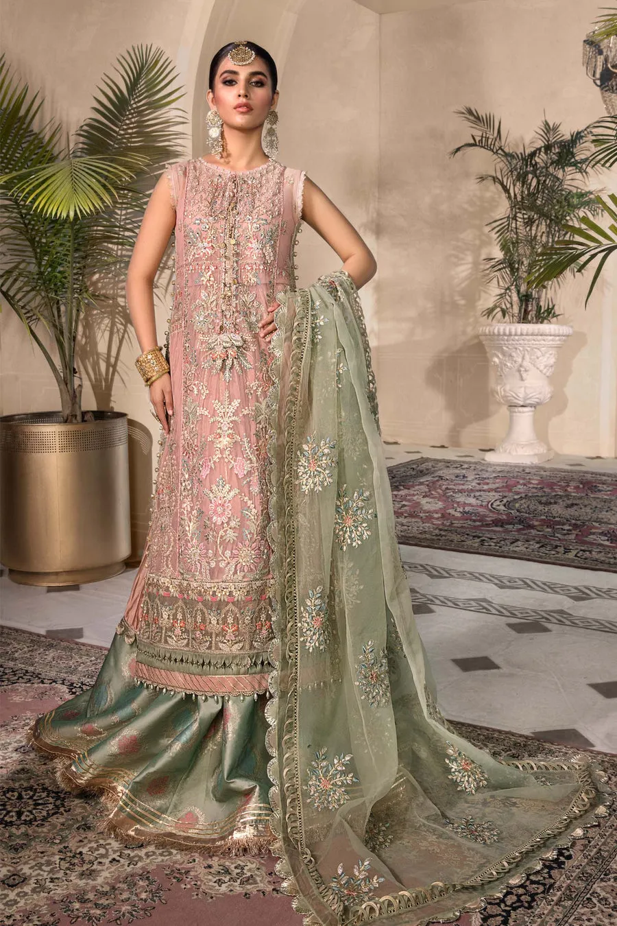 Maria B Wedding 2023 Heritage Collection | Sea Green BD-2607