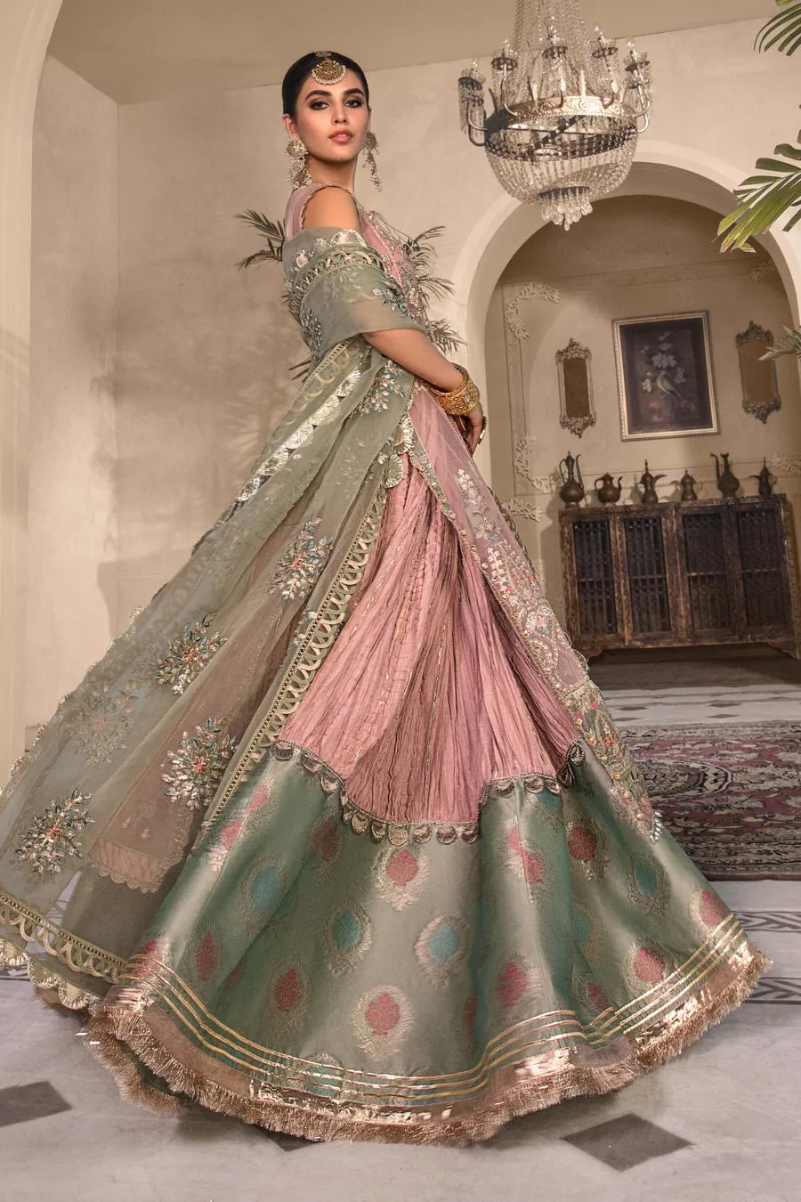 Maria B Wedding 2023 Heritage Collection | Sea Green BD-2607