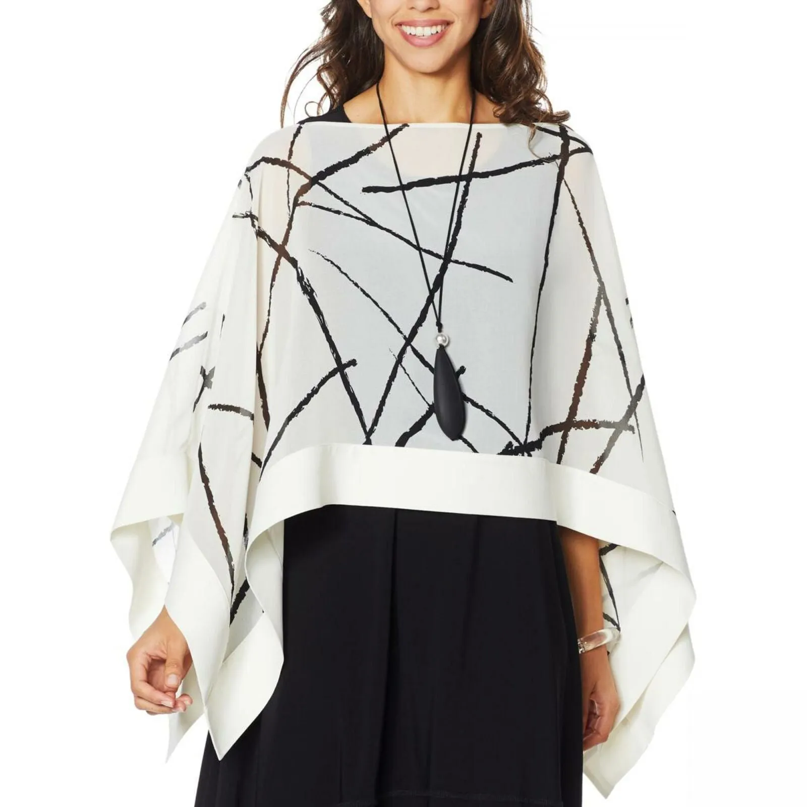 MarlaWynne WynneLayers Women's Chiffon Convertible Poncho