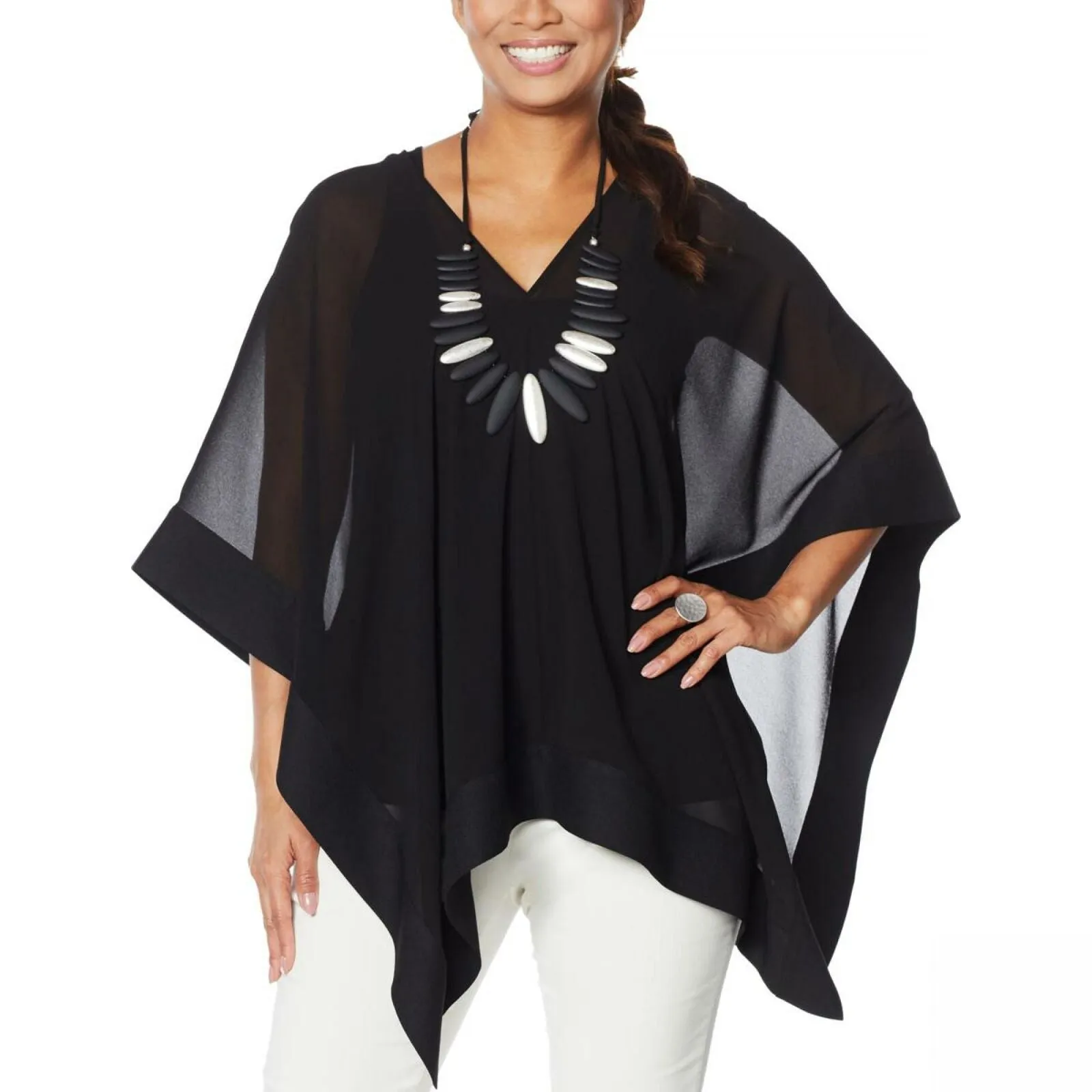 MarlaWynne WynneLayers Women's Chiffon Convertible Poncho