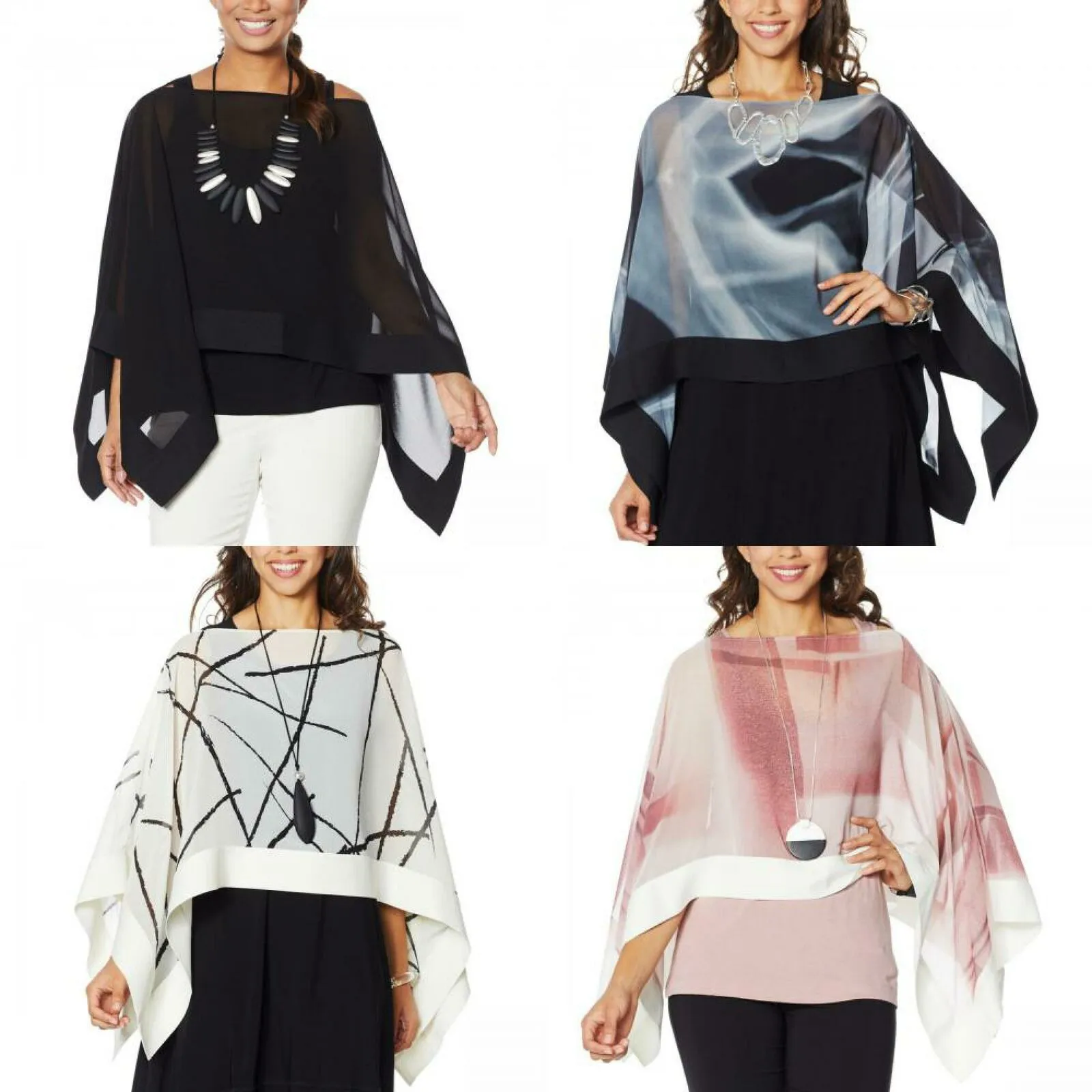 MarlaWynne WynneLayers Women's Chiffon Convertible Poncho